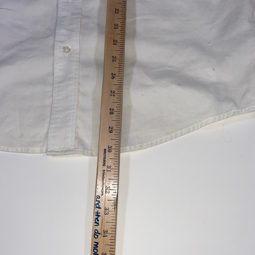 ST JOHNS BAY Mens Med Classic Fit Short Sleeve Button Down Shirt White Worry Fre - Picture 5 of 7